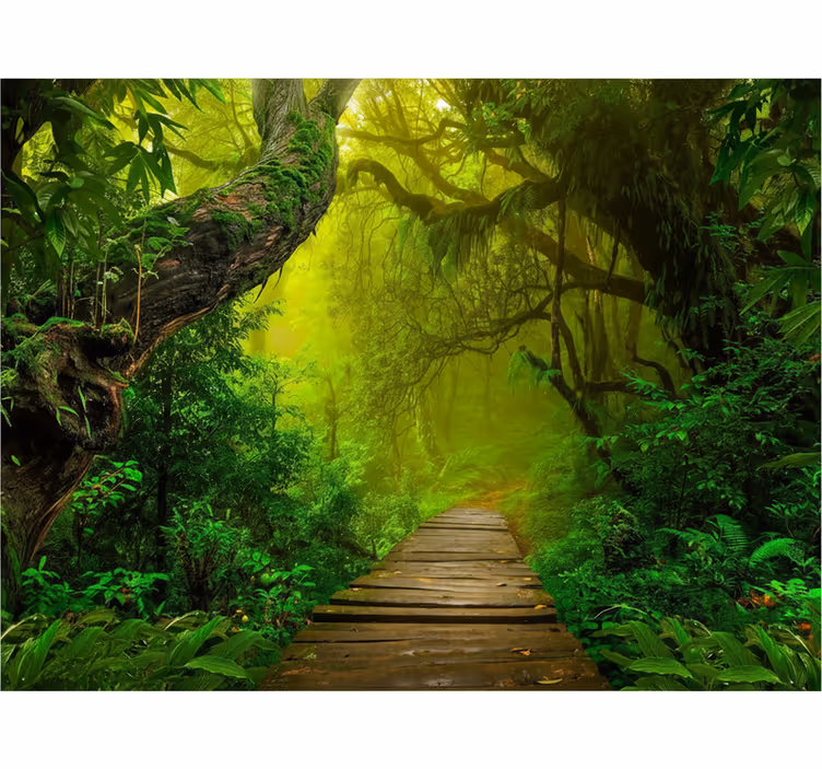 Tapisserie forêt sentier mystique en forêt - TenStickers