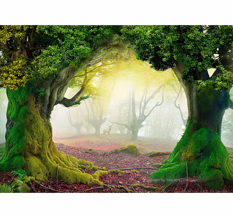 Tapisserie nature portail de la forêt éternelle - TenStickers
