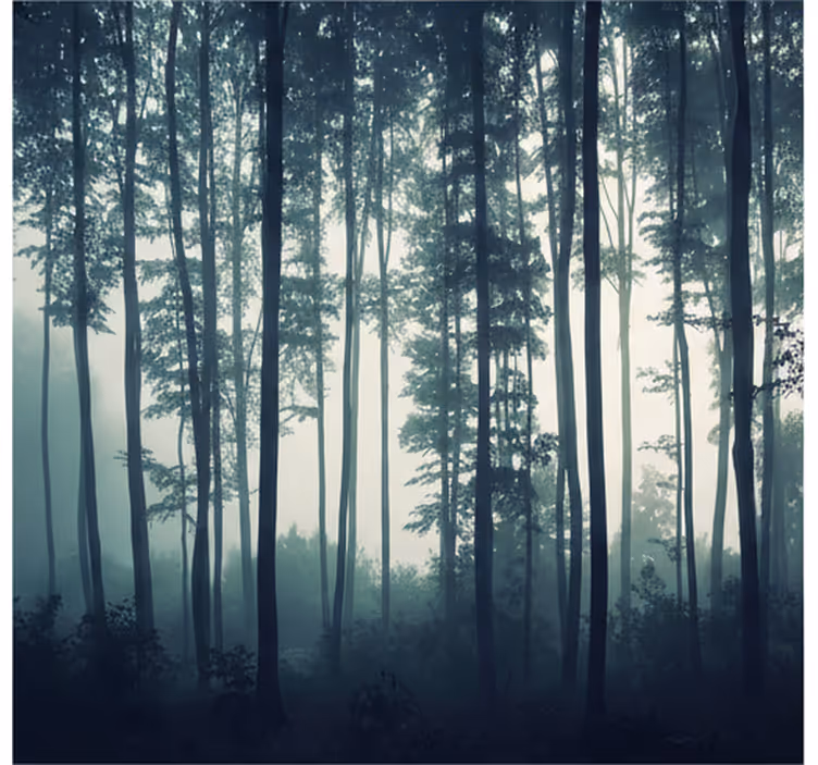Tapisserie forêt peinture zen de la forêt - TenStickers
