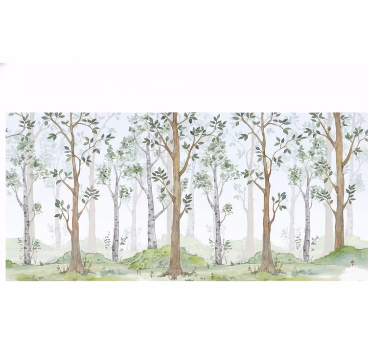 Tapisserie forêt brise bois pastel - TenStickers