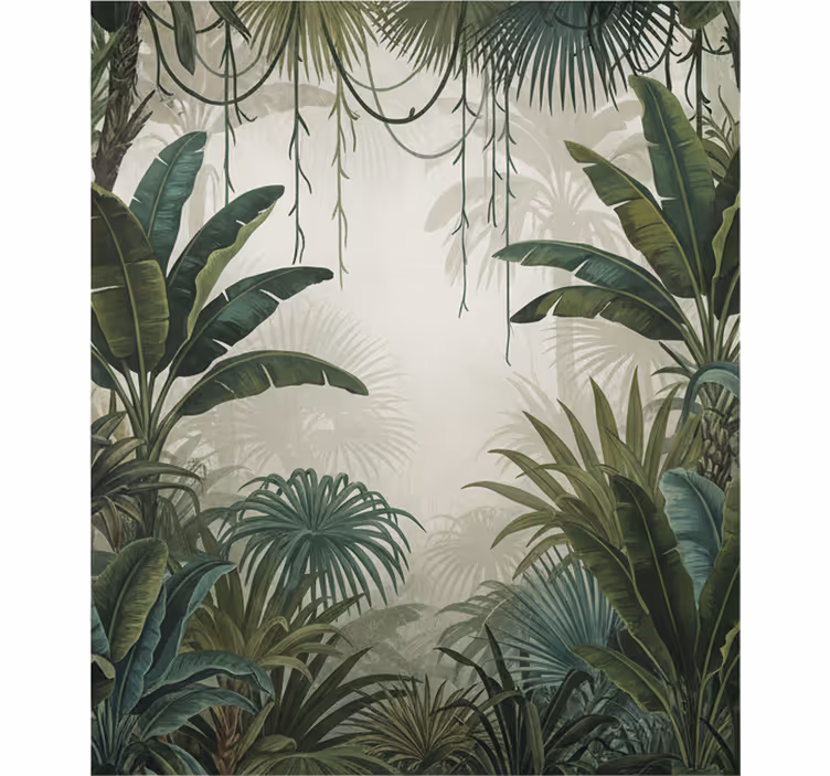 Tapisserie forêt retraite jungle rétro - TenStickers