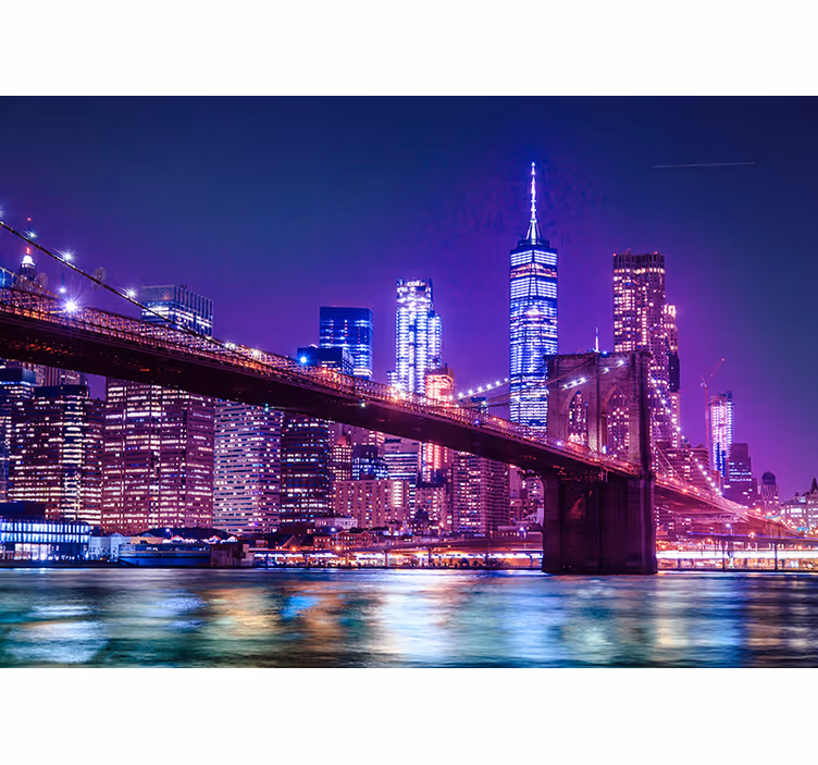 Tapisserie new york vue sur l'horizon urbain - TenStickers