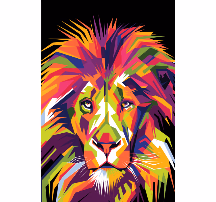Tapisserie africaine lion coloré - TenStickers