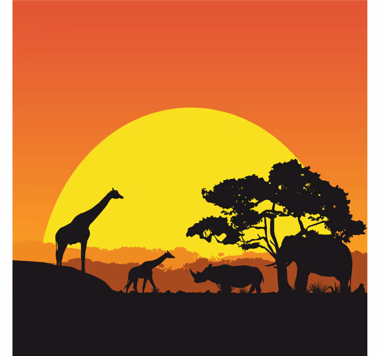 Tapisserie africaine savane africaine - TenStickers