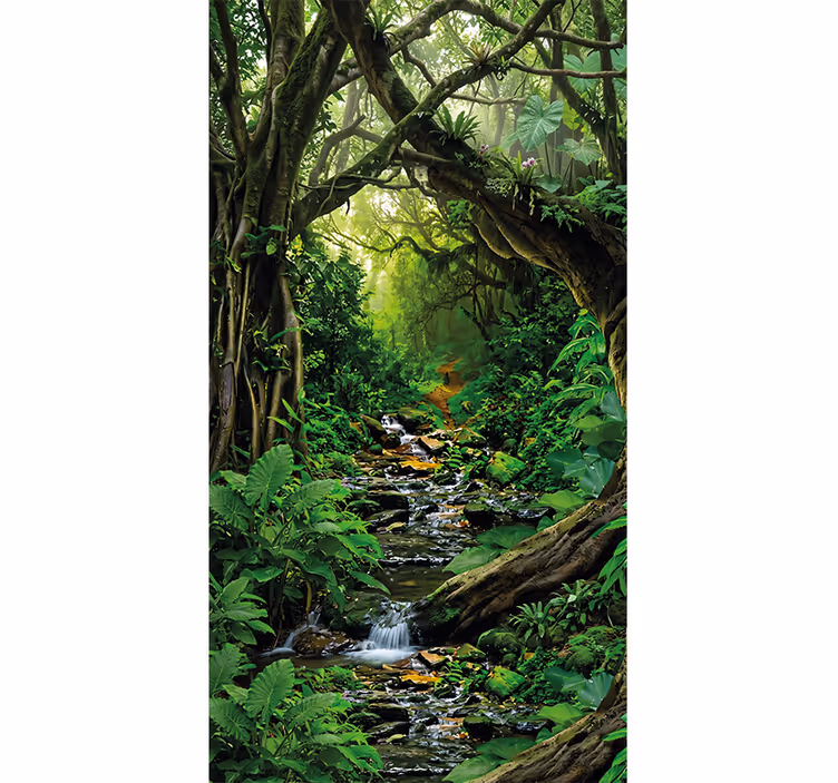 Tapisserie jungle oasis de forêt tropicale - TenStickers