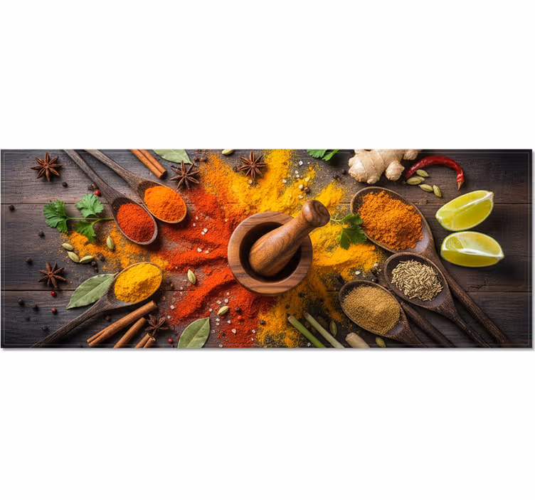Tapisserie cuisine monde explosif des épices - TenStickers