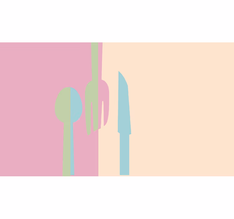 Tapisserie cuisine ustensiles aux couleurs pastel - TenStickers