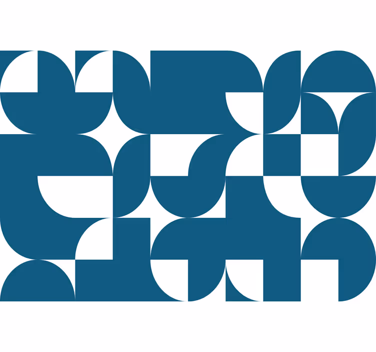 Tapisserie cuisine motif géométrique cercle bleu - TenStickers