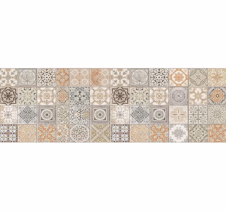 Tapisserie beige collage vintage chaleureux - TenStickers