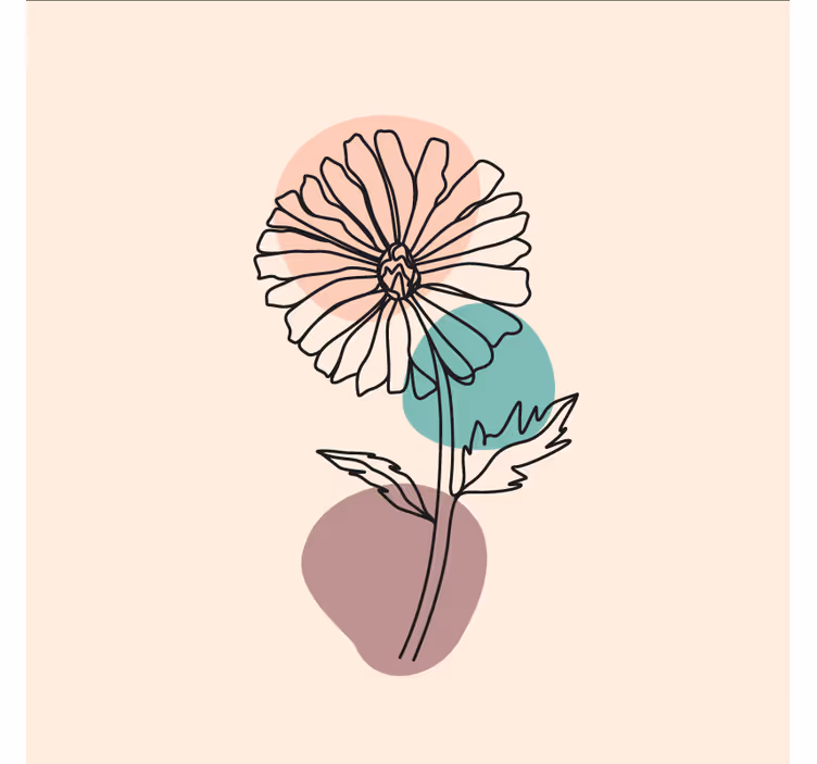 Tapisserie beige dessin floral marguerite nature - TenStickers