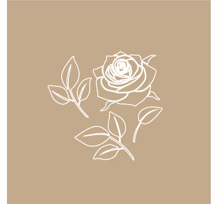 Tapisserie beige motif roses détaillé sur fond beige - TenStickers
