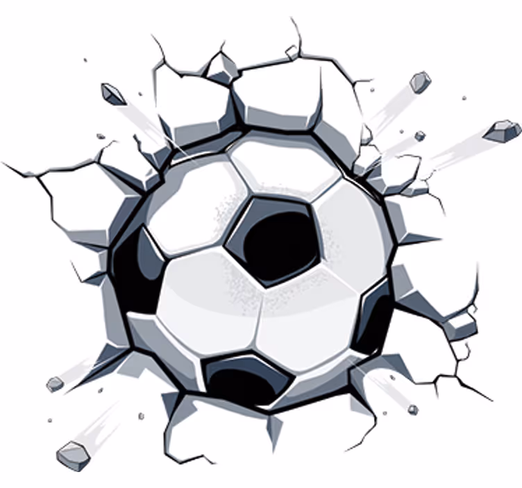 Tapisserie blanc 3d enfant football - TenStickers