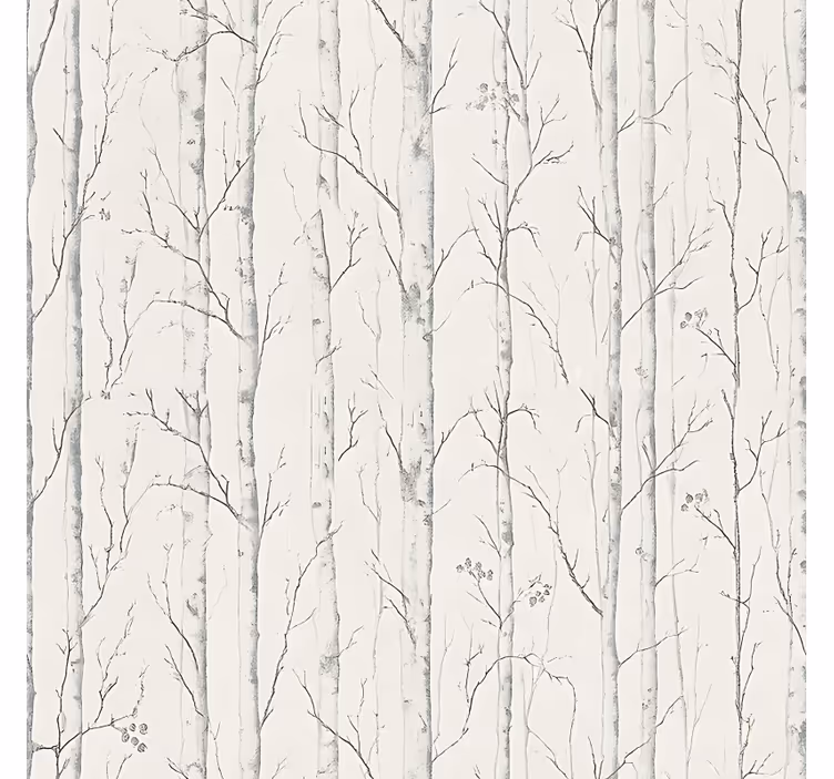 Tapisserie beige motif bouleau suédois - TenStickers