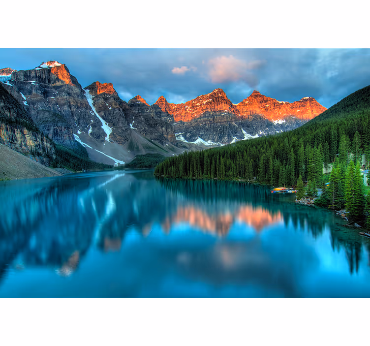 Tapisserie bleu art esthétique lac coloré - TenStickers