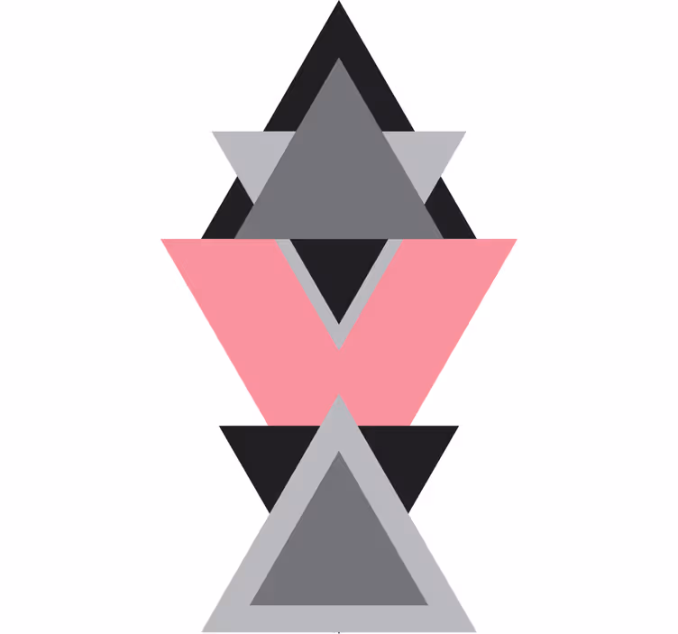 Tapisserie blanc art abstrait triangles - TenStickers