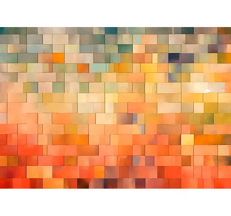 Tapisserie entrée carrés de couleur - TenStickers