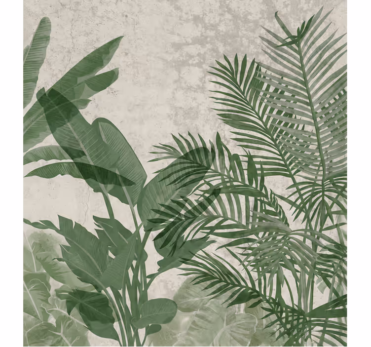 Tapisserie nature feuilles de jungle minimalistes - TenStickers