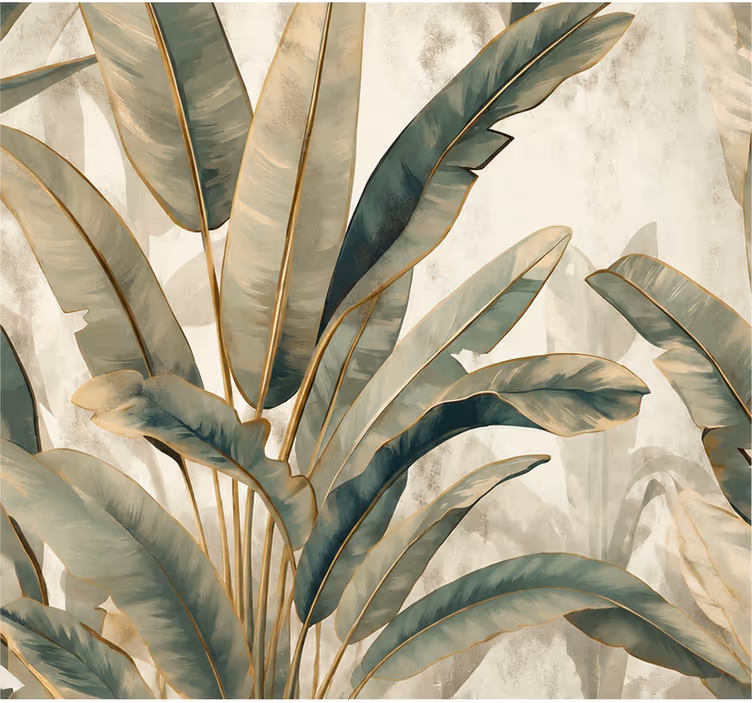 Tapisserie nature texture sable feuilles de jungle - TenStickers