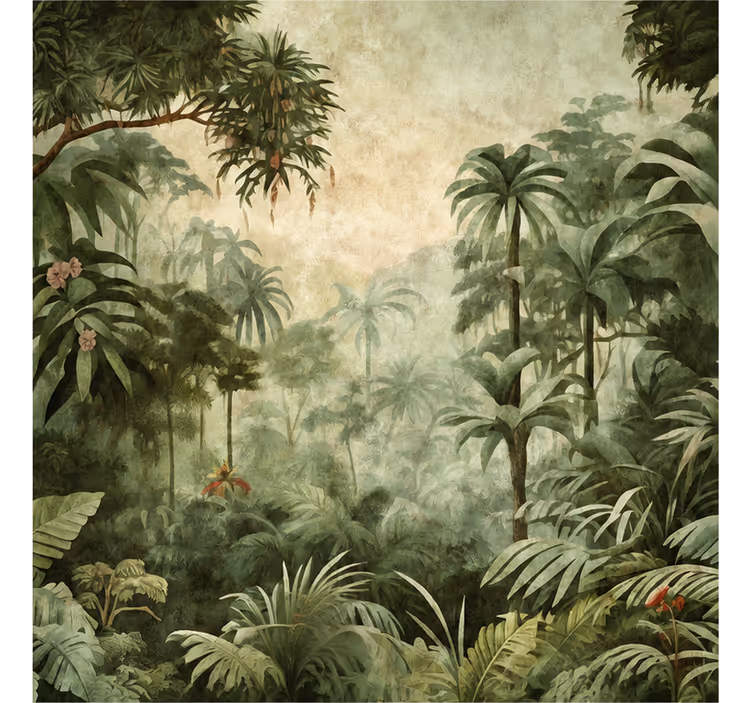 Tapisserie nature vue sur les plantes de la forêt tropicale - TenStickers