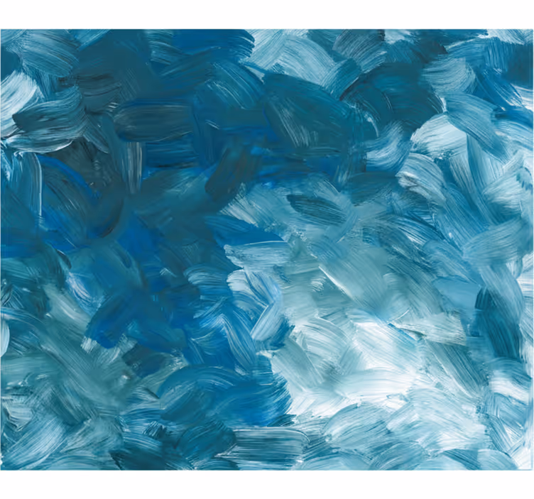 Tapisserie bleu coup de pinceau abstrait - TenStickers