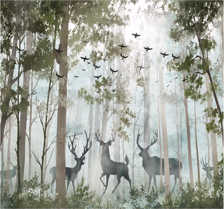 Tapisserie autres animaux cerf - TenStickers