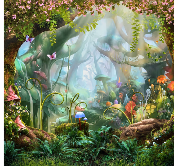 Tapisserie forêt magique envoûtante - TenStickers