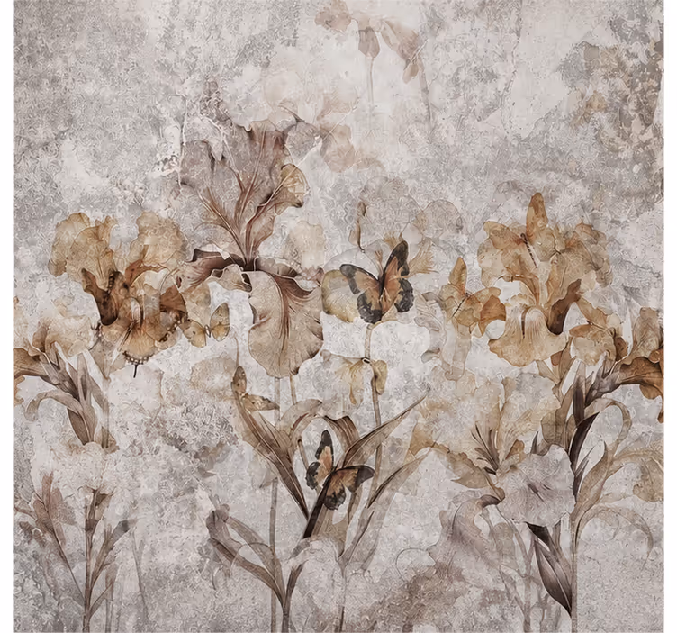 Tapisserie nature fleurs d'automne douillettes - TenStickers