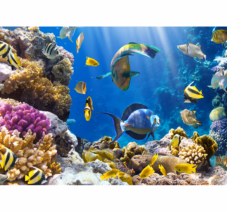 Tapisserie mer scène de corail sous-marin - TenStickers