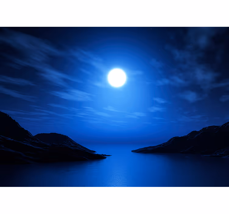 Tapisserie ciel scène de nuit lunaire - TenStickers