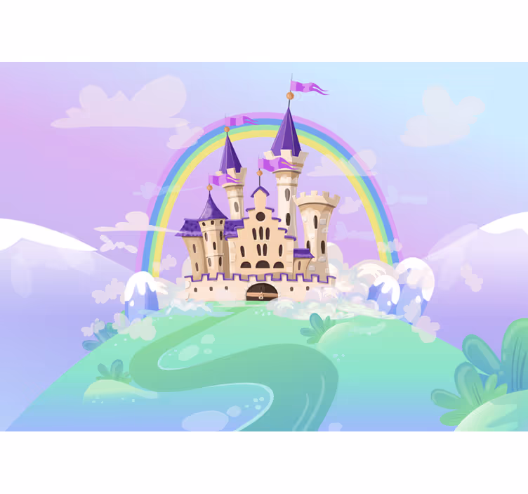 Tapisserie chambre enfant château enchanté - TenStickers