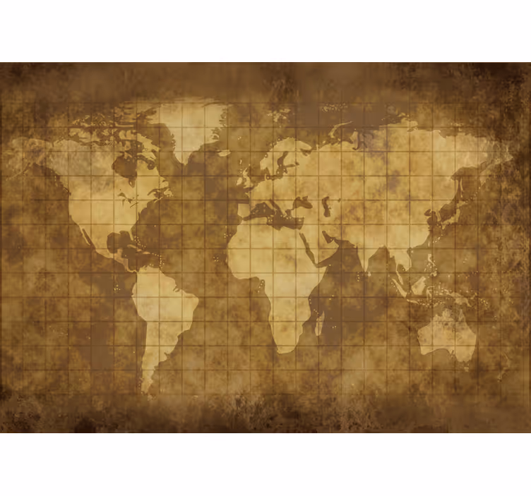 Papier peint carte du monde enfant vintage - TenStickers