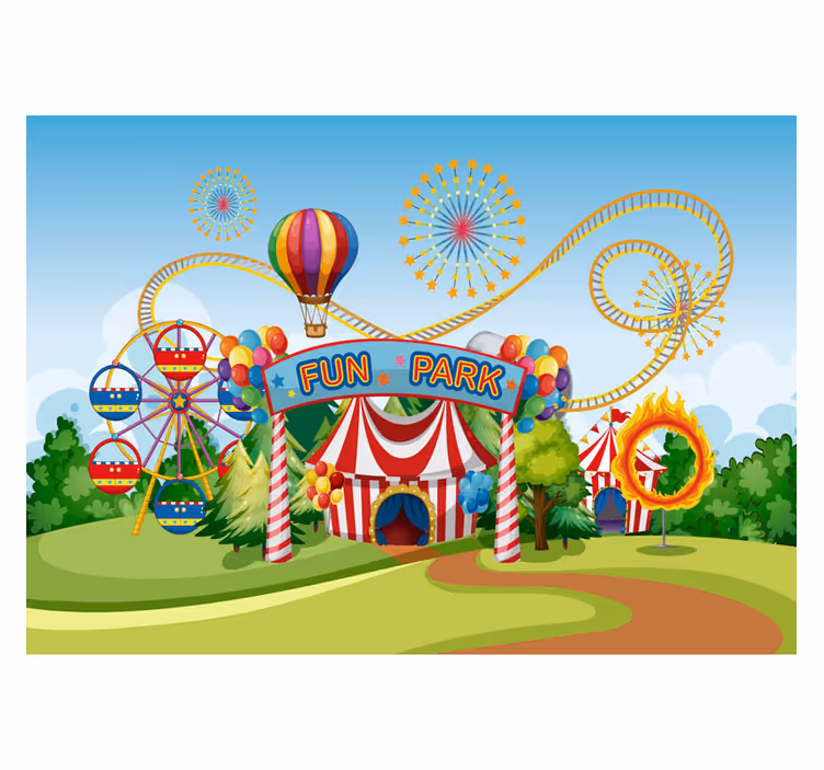 Papier peint enfant parc d'attraction - TenStickers