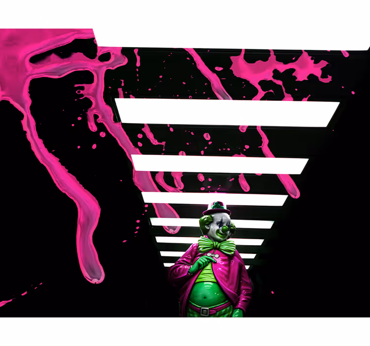 Tapisserie graffiti clown en rose - TenStickers
