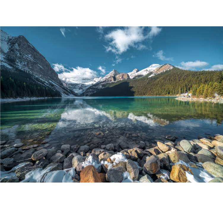 Tapisserie paysage Écho du lac de montagne - TenStickers