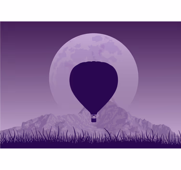 Tapisserie paysage montgolfière - TenStickers