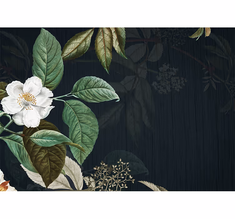 Tapisserie fleur Éclat de fleurs blanches - TenStickers