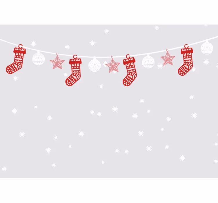 Tapisserie noel guirlandes de bas de noël - TenStickers