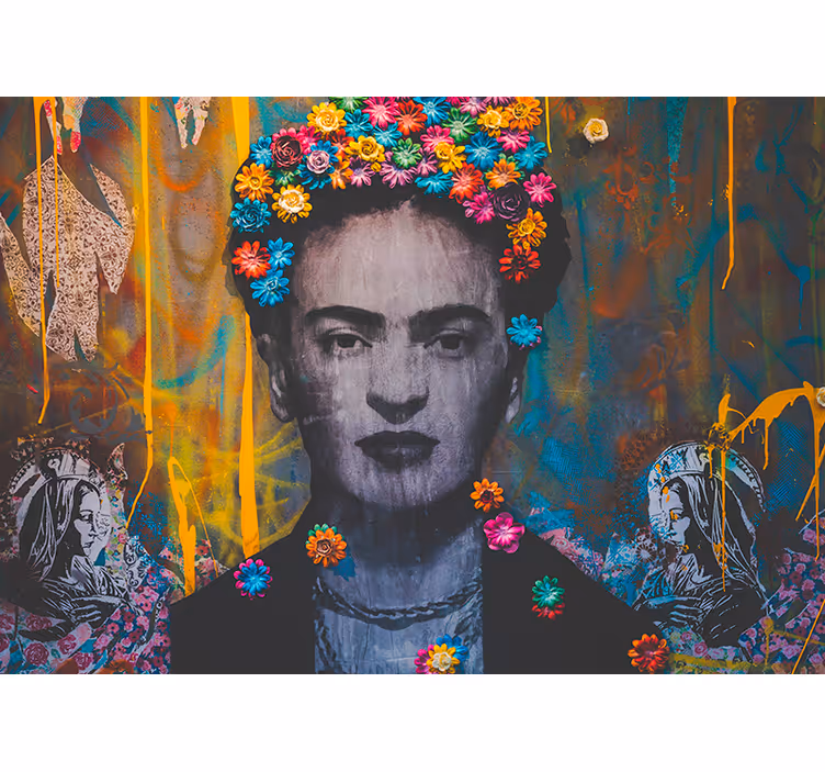 Papier peint mural art urbain Fille d'art kahlo boho - TenStickers