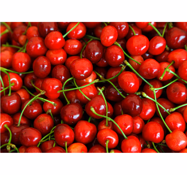 Tapisserie fleur grappes de cerises mûres - TenStickers