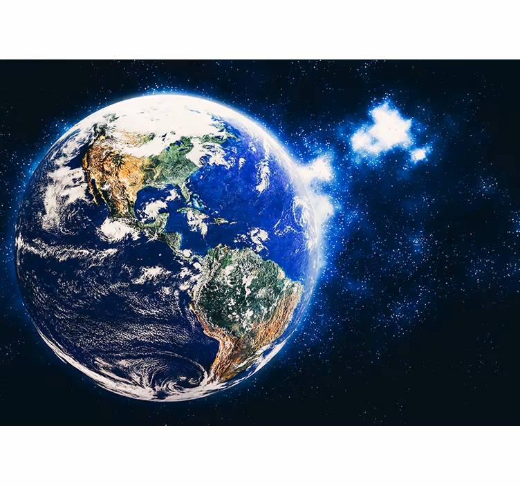 Papier peint paysage La planète terre avec les continents - TenStickers