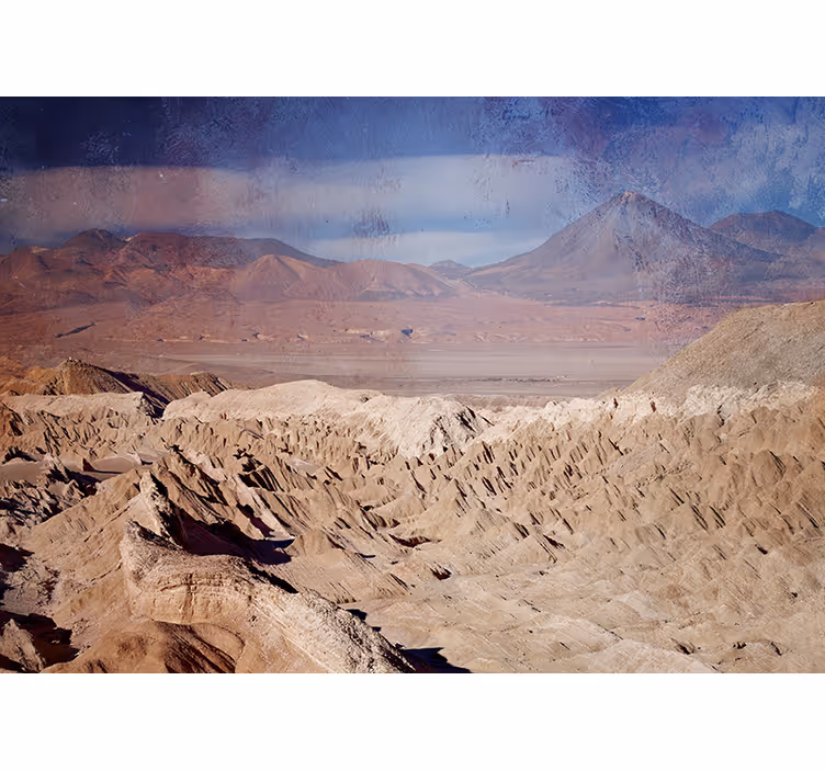 Tapisserie paysage scène de montagne désertique - TenStickers