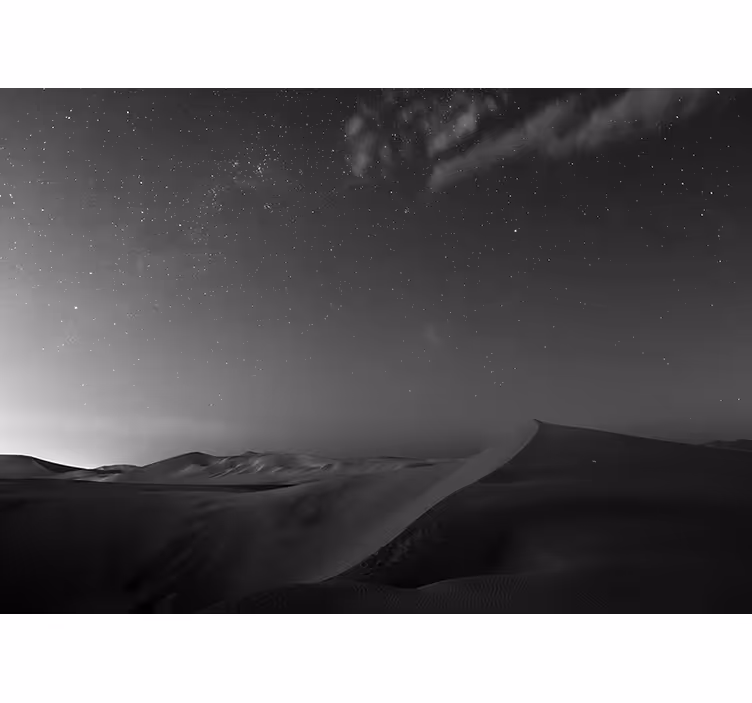 Tapisserie montagne dunes du désert nocturne - TenStickers