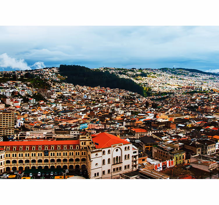 Tapisserie villes et pays vue sur le paysage urbain andin - TenStickers