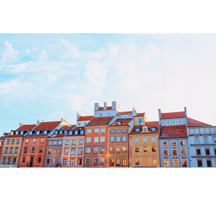Tapisserie villes et pays paysage urbain coloré - TenStickers