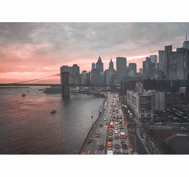 Tapisserie new york skyline urbaine de manhattan - TenStickers