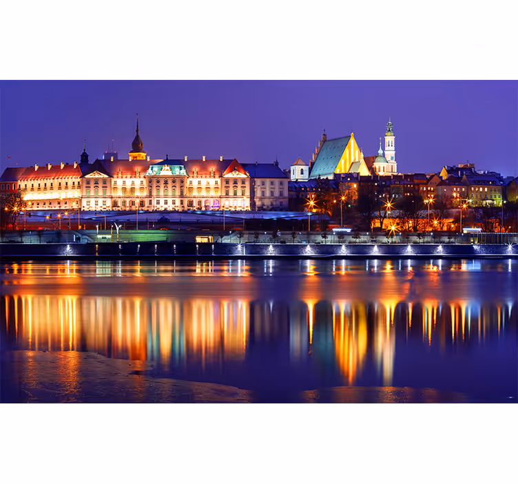 Tapisserie villes et pays reflet de ville historique - TenStickers