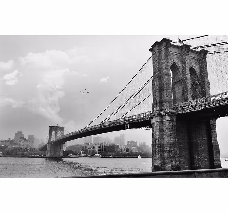 Tapisserie new york contour du pont de brooklyn - TenStickers
