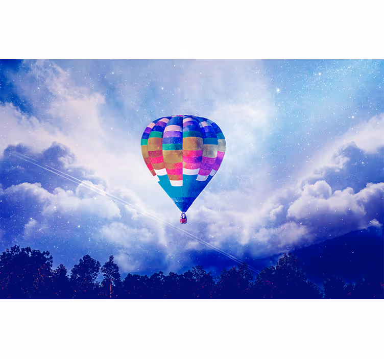 Photo murale ciel, nuages et montgolfière - TenStickers