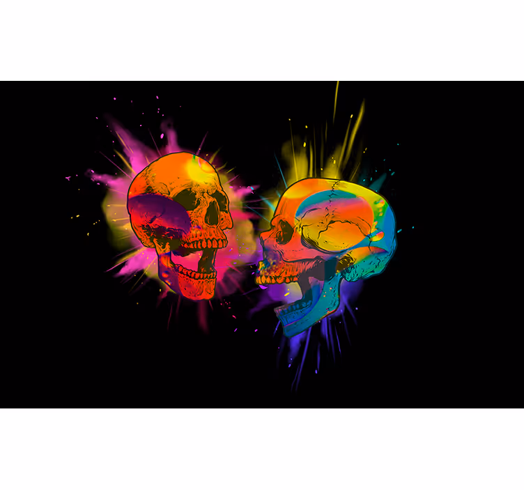 Tapisserie graffiti art de crâne coloré - TenStickers