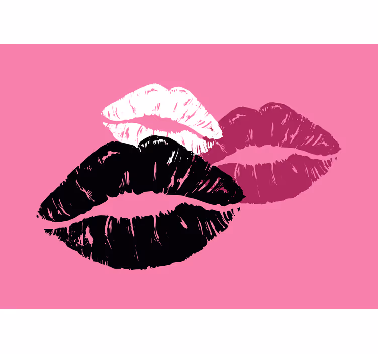 Tapisserie amour l'art de l'empreinte du baiser - TenStickers